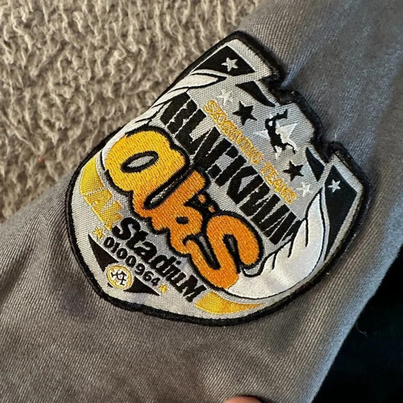 Y2K Akademiks Varsity Jacket Mens Medium Double Sided Quilted Lining 90s - Picture 7 of 16